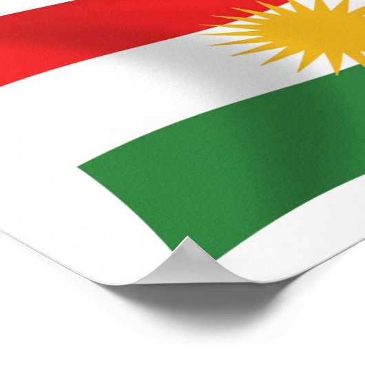Affiche du drapeau du Kurdistan (Coin)