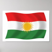 Affiche du drapeau du Kurdistan (Devant)