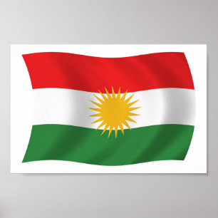 Affiche du drapeau du Kurdistan