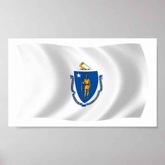 Affiche du drapeau du Massachusetts Imprimer (Devant)