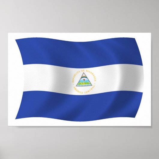 Affiche du drapeau du Nicaragua (Devant)