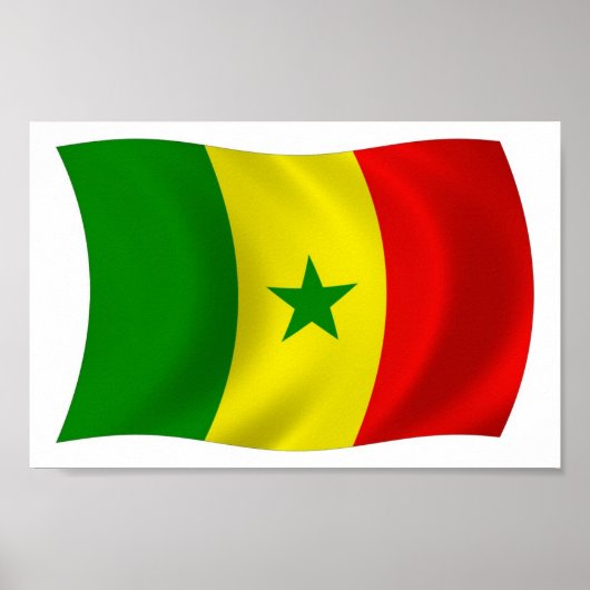 Affiche du drapeau du Sénégal (Devant)