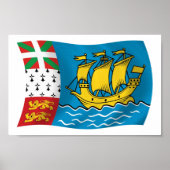 Affiche du drapeau Saint-Pierre-et-Miquelon Imprim (Devant)