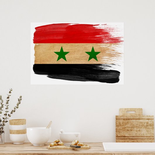 Affiche du drapeau syrien (Cuisine)