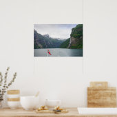 affiche du fjord de Geiranger avec le drapeau norv (Cuisine)