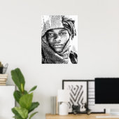 Affiche du garçon du désert africain • Illustratio (Bureau à domicile)