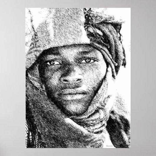 Affiche du garçon du désert africain • Illustratio (Devant)