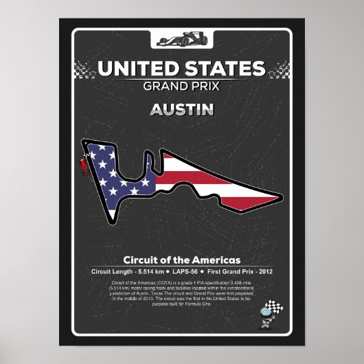 Affiche du GP des États-Unis (Devant)