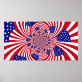 Affiche du Kaleidoscope du drapeau américain (Devant)