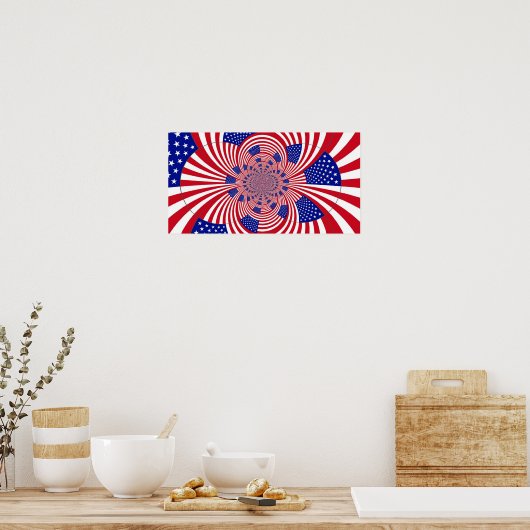 Affiche du Kaleidoscope du drapeau américain (Cuisine)