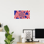 Affiche du Kaleidoscope du drapeau américain (Bureau à domicile)