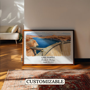 Affiche du lac Powell Utah, Aquarelle, Sur mesure