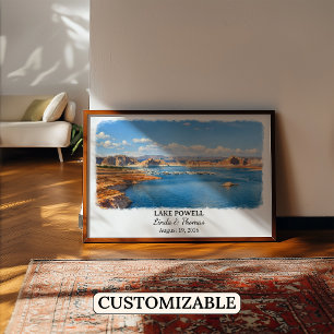 Affiche du lac Powell Utah, Aquarelle, Sur mesure