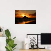 Affiche du lever de soleil à Hawaï sur la plage (Bureau à domicile)