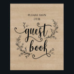 Affiche du livre d'or Rustic Vines Mariage<br><div class="desc">Affiche du livre d'or Rustic Vines Mariage</div>