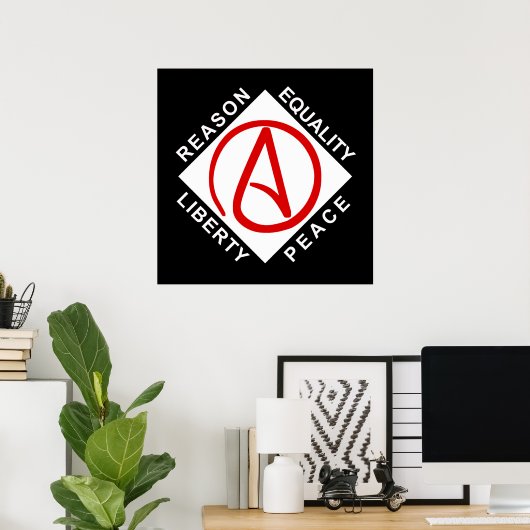 Affiche du logo athée (Bureau à domicile)