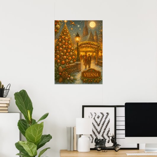 Affiche du Marché de Noël de Vienne | Fêtes de fin (Bureau à domicile)