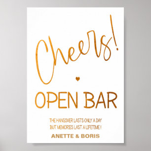 Affiche du mariage de bar ouvert 5x7