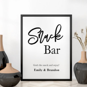 Affiche du mariage de la barre de snacks