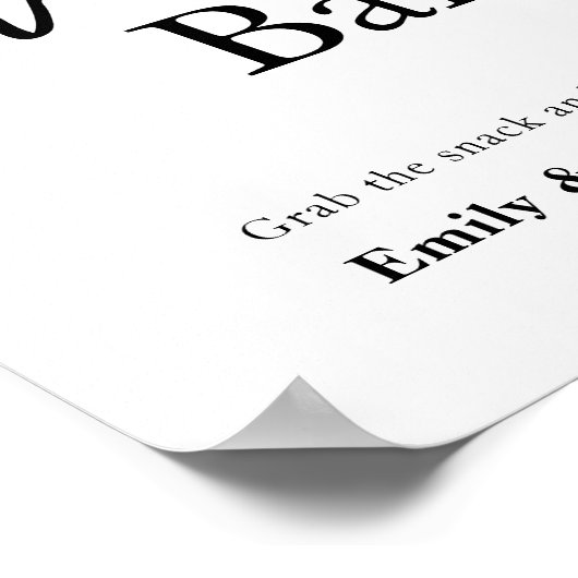 Affiche du mariage de la barre de snacks (Coin)