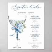 Affiche du menu des boissons signatures du mariage (Devant)