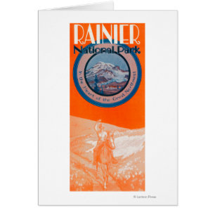 Affiche du mont Rainier - équitation