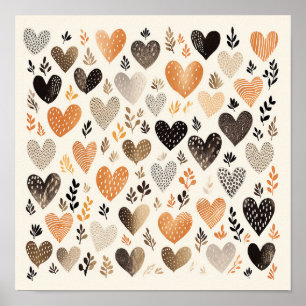 Affiche du Motif du Coeur folklorique scandinave