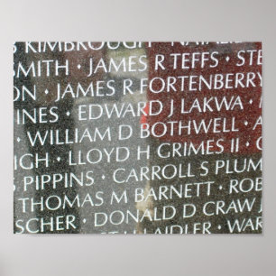 Affiche du mur commémoratif des vétérans du Vietna