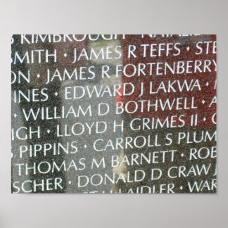 Affiche du mur commémoratif des vétérans du Vietna
