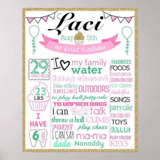 Affiche du panneau d'affichage du jalon du premier (Devant)