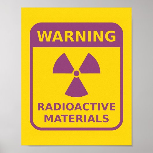 Affiche du panneau d'avertissement de radiations (Devant)