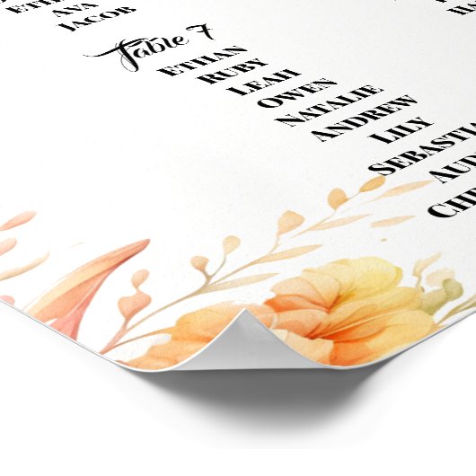 affiche du panneau du tableau des sièges mariage (Coin)