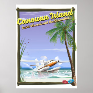 affiche du paradis des Caraïbes, des îles Canouenn