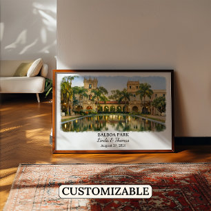 Affiche du Parc Balboa Californie, Aquarelle, Sur 