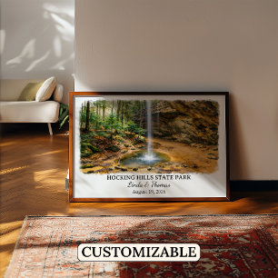 Affiche du Parc d'État de Hocking Hills Ohio, Aqua