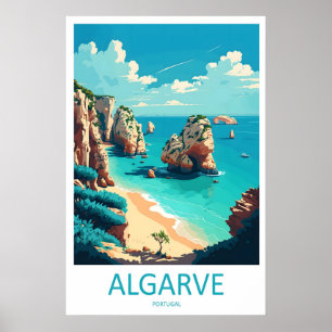 Affiche du parc national vintage Algarve Ski Trave