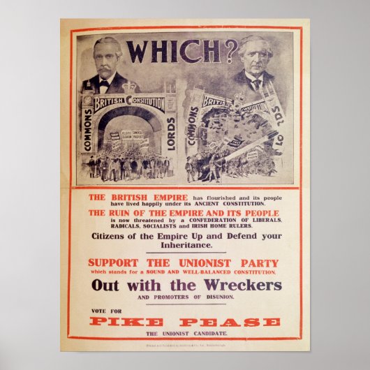 Affiche du Parti unioniste pour le général britann (Devant)