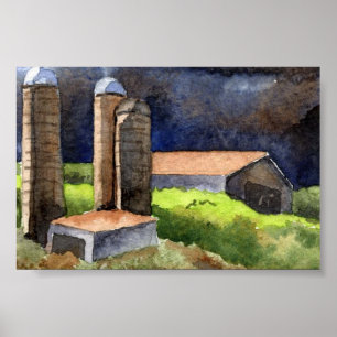 Affiche du paysage du pays