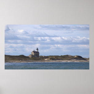 Affiche du phare de North Light Block Island