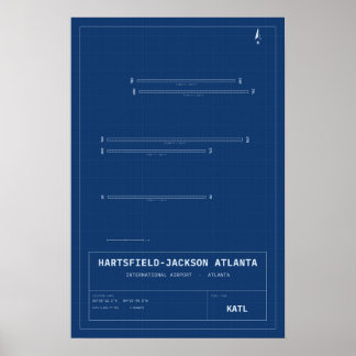 Affiche du plan de piste de l'aéroport d'Atlanta A