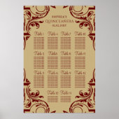 affiche du plan de sièges Rustic Red Gold (Devant)