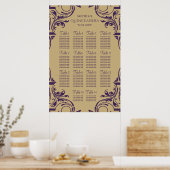 affiche du plan de sièges Rustique Purple Gold (Cuisine)
