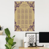 affiche du plan de sièges Rustique Purple Gold (Bureau à domicile)