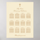 Affiche du plan de table de baptême sur 12 tables  (Devant)