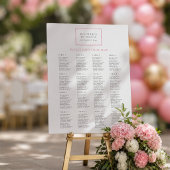 Affiche du plan de table de Bar Mitzvah rose et bl