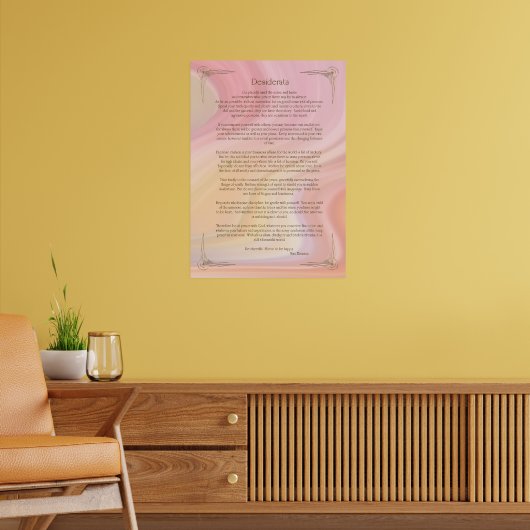 Affiche du poème Desiderata de Max Ehrmann (Salon 2)