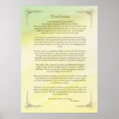 Affiche du poème Desiderata de Max Ehrmann (Devant)