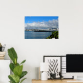 Affiche du pont de l'île, Pearl Harbor, Hawaï (Bureau à domicile)