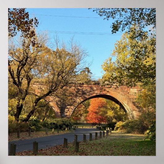 Affiche du pont en arc en automne (Devant)