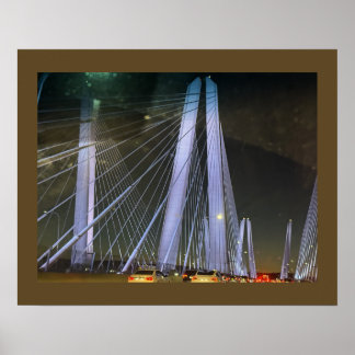 Affiche du pont illuminé de New York
